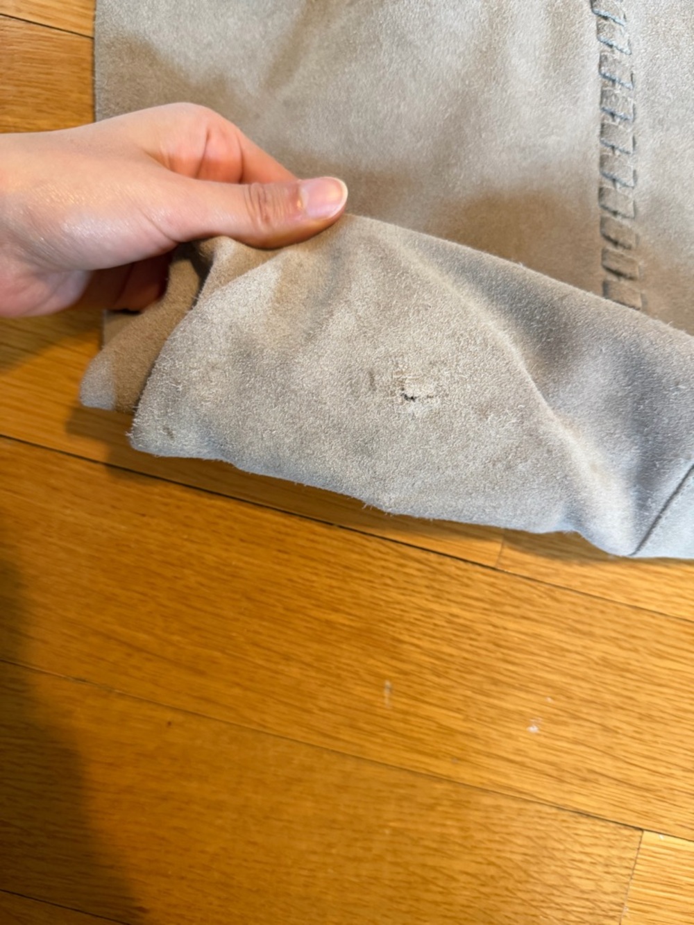 Haute Hippie Festival Suede Tote Bag in Light Taupe - Everyday Shoulder Bag - Picture 2 of 6
